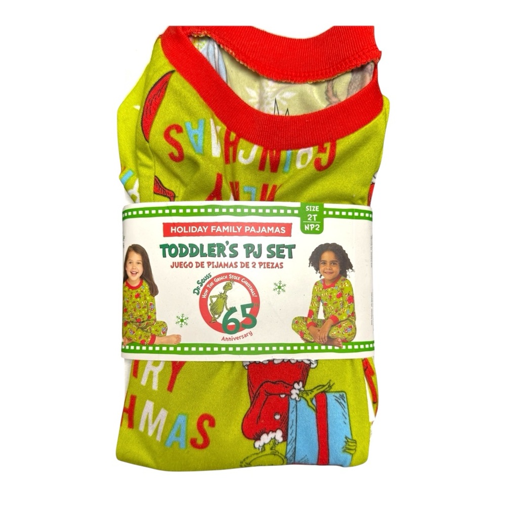 Dr. Seuss Unisex Toddler Grinch Matching Family Pajama Set Size 3T